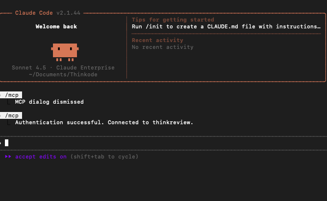 Authentication successful in Claude Code
