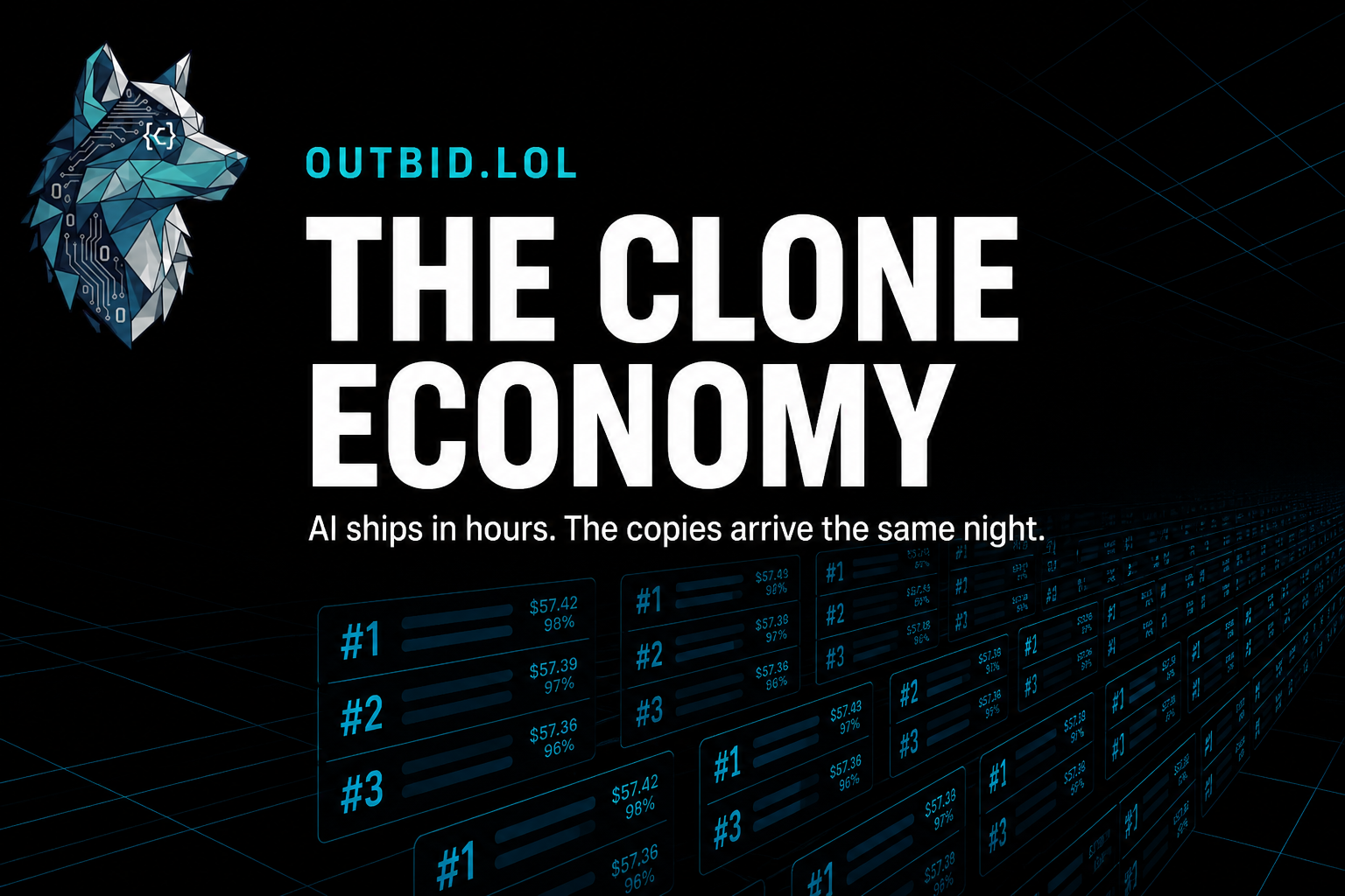 The clone economy: Outbid.lol, AI shipping speed, and hundreds of copycats