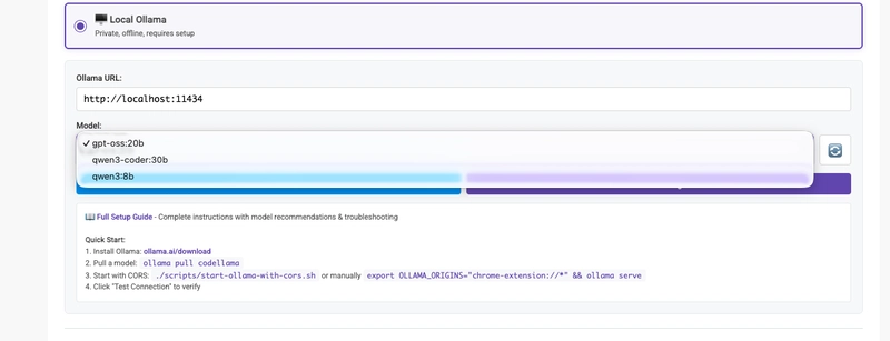 ThinkReview Ollama local model setup